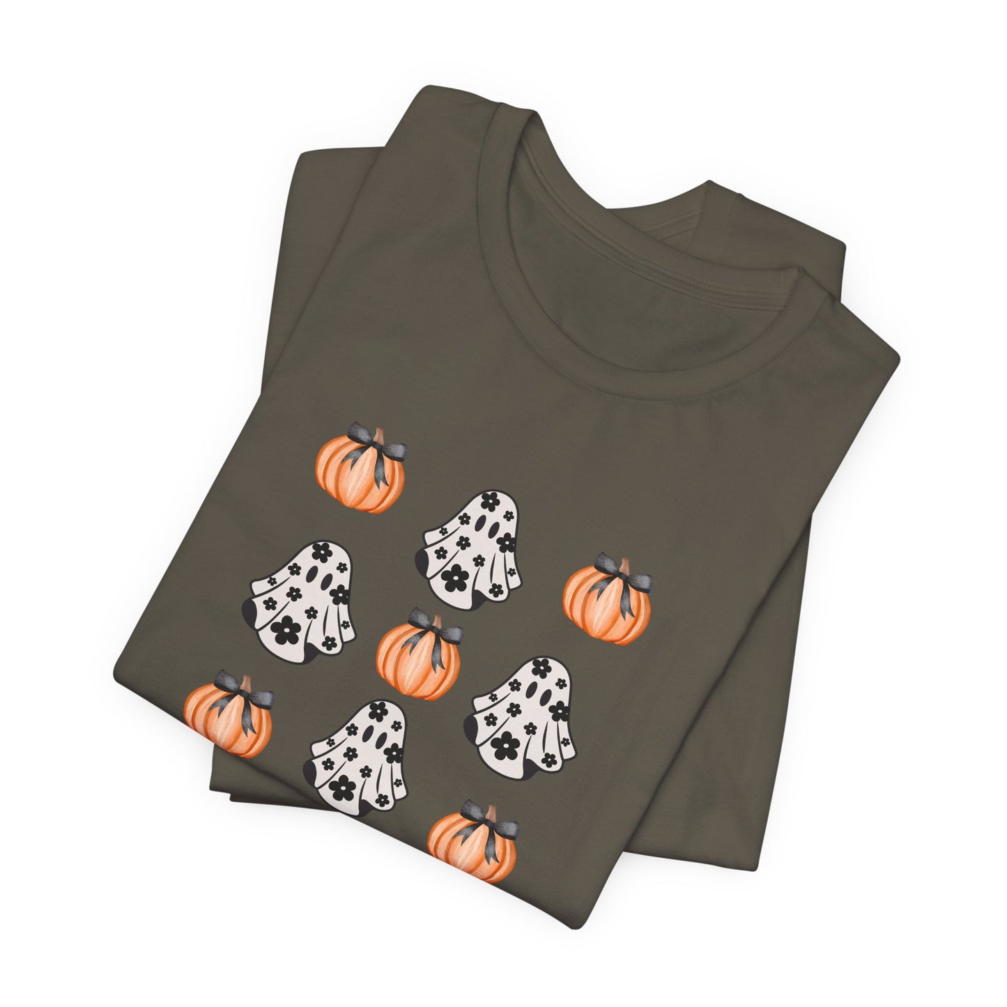 Pumpkin & Ghost Print T-Shirt