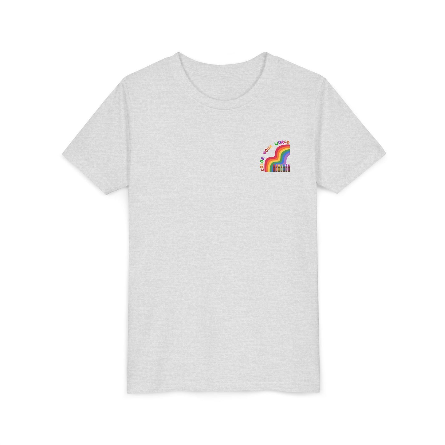 Color Your World T-Shirt for Kids – Rainbow & Crayons Graphic Tee