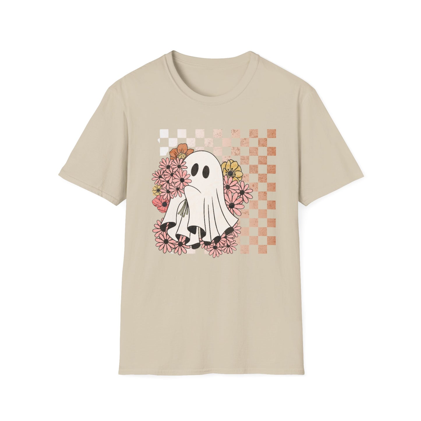 Cute Ghost Checkered T-Shirt