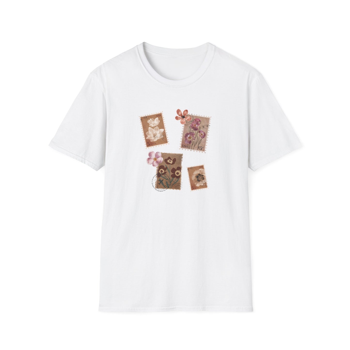 Vintage Floral Stamps T-Shirt