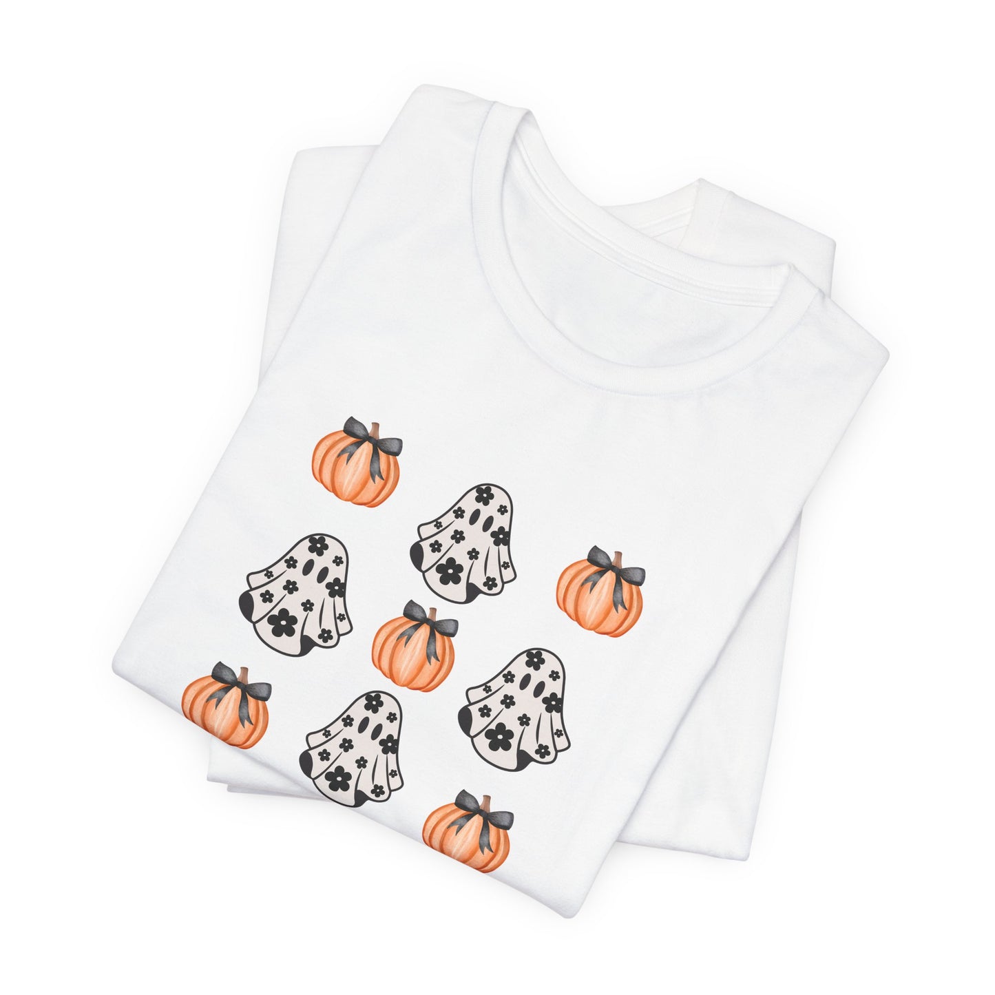 Pumpkin & Ghost Print T-Shirt