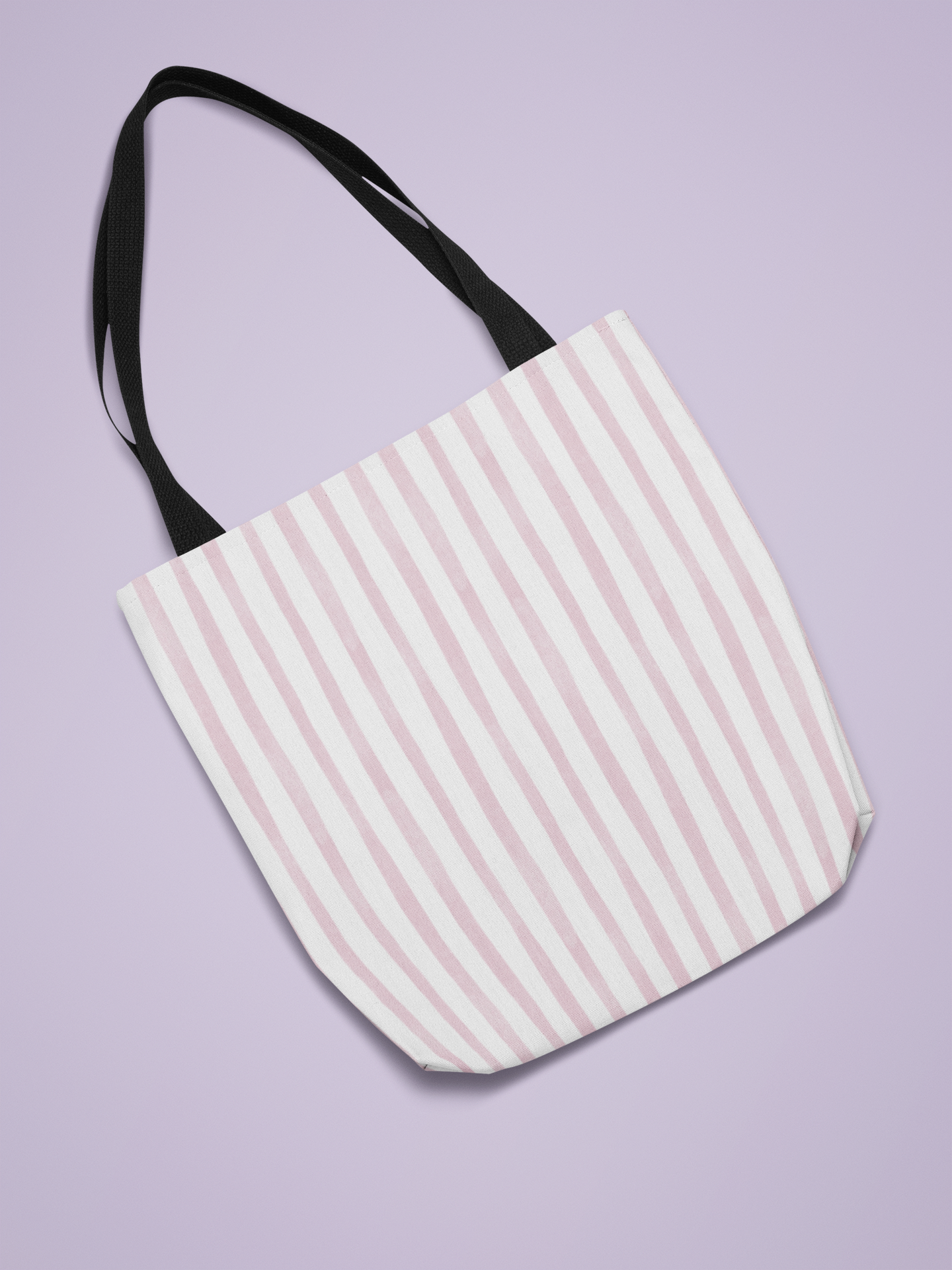 Cute Mauve Striped Tote Bag