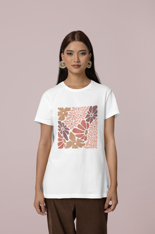 Modern Floral Print T-Shirt