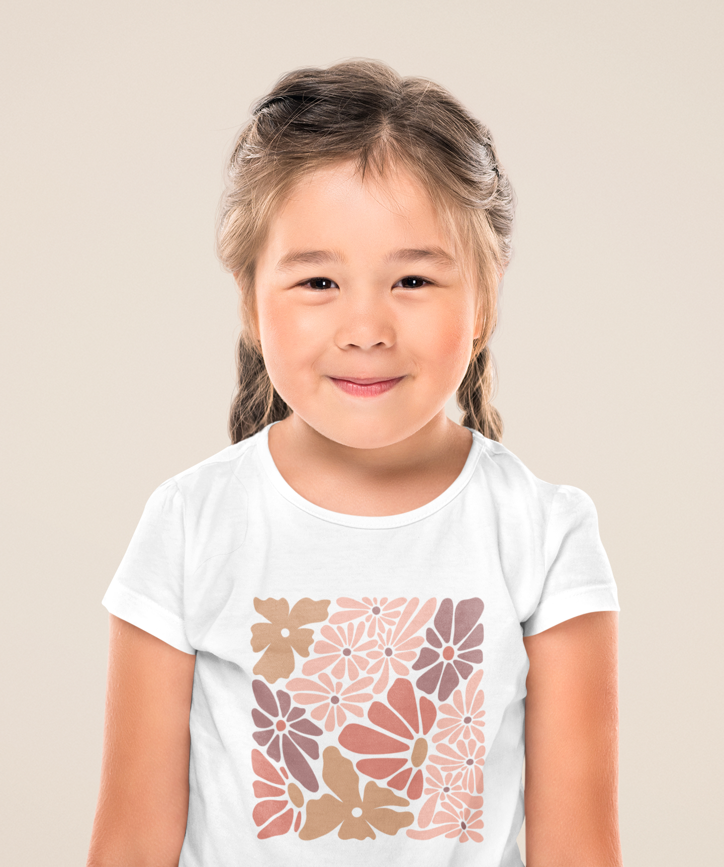 Modern Floral Print Toddler Girl T-Shirt