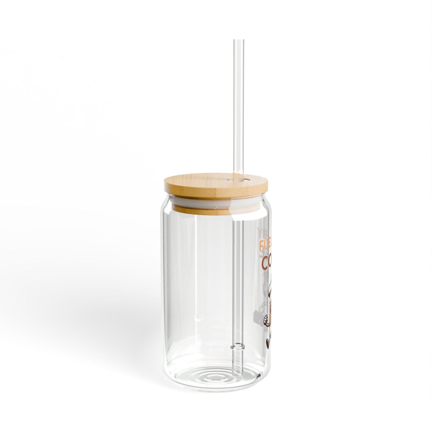 Fueled by Coffee Sipper Glass - 16oz