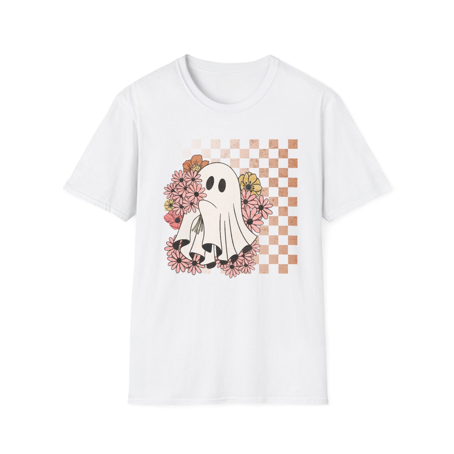 Cute Ghost Checkered T-Shirt