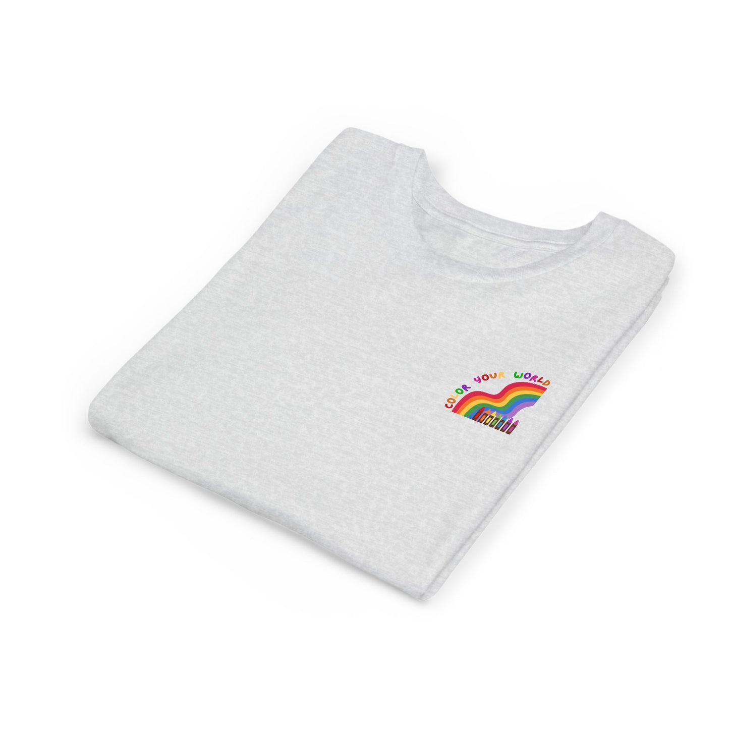 Color Your World T-Shirt for Kids – Rainbow & Crayons Graphic Tee