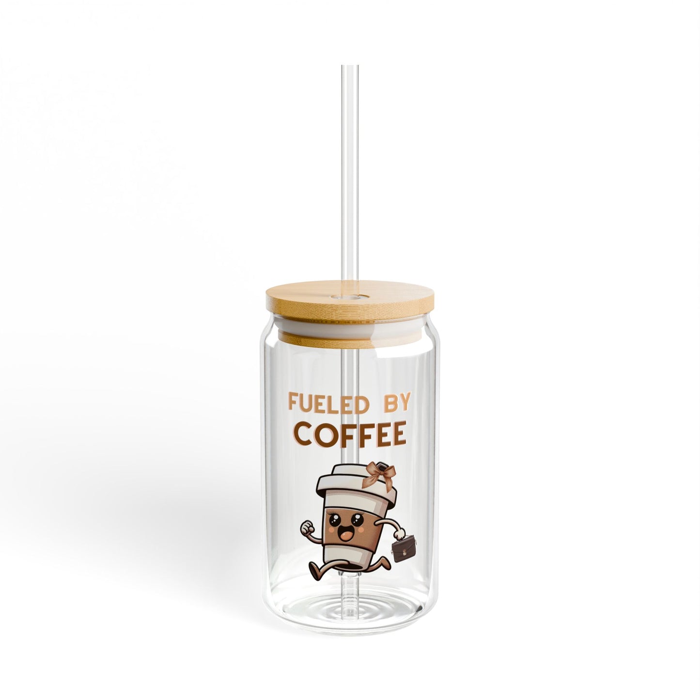 Fueled by Coffee Sipper Glass - 16oz