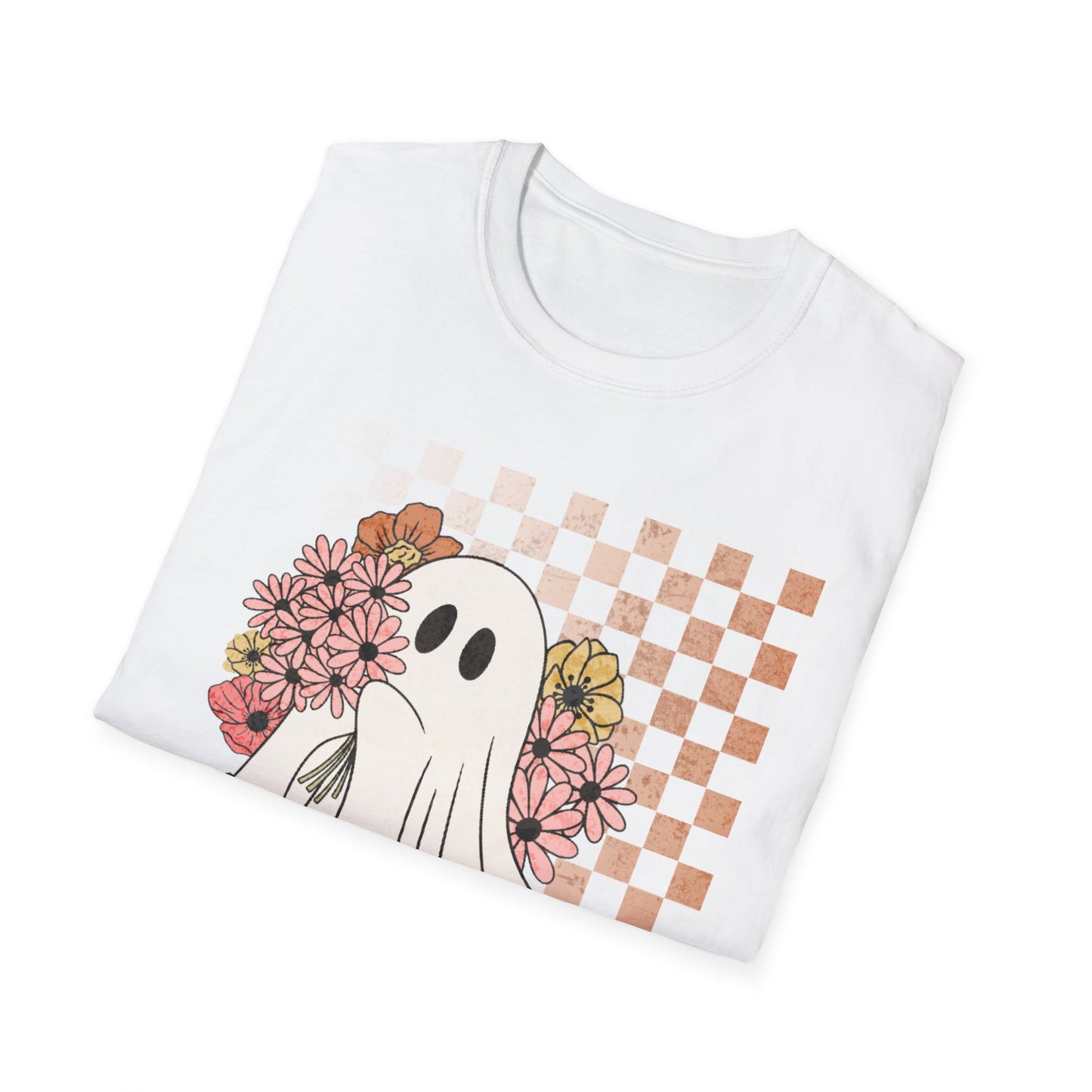 Cute Ghost Checkered T-Shirt