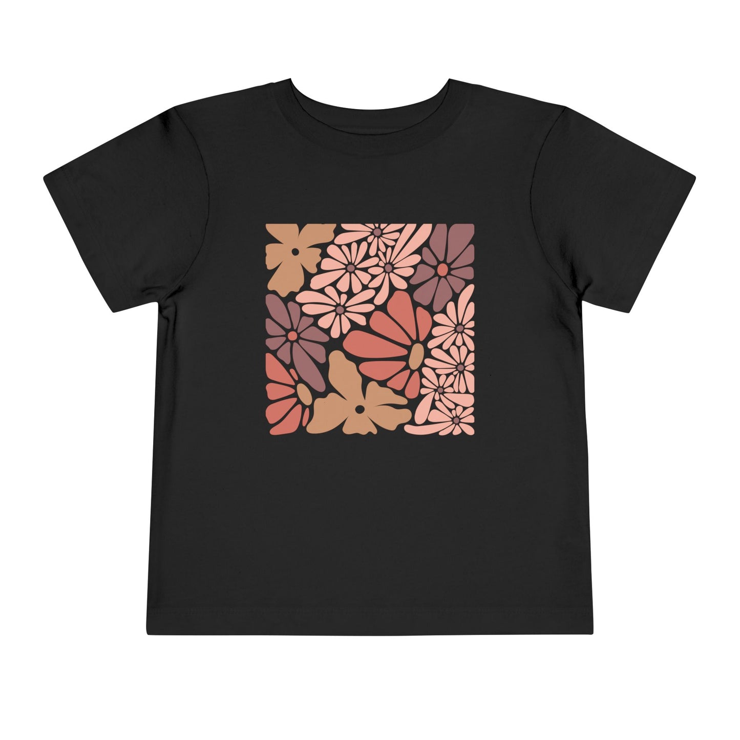 Modern Floral Print Toddler Girl T-Shirt