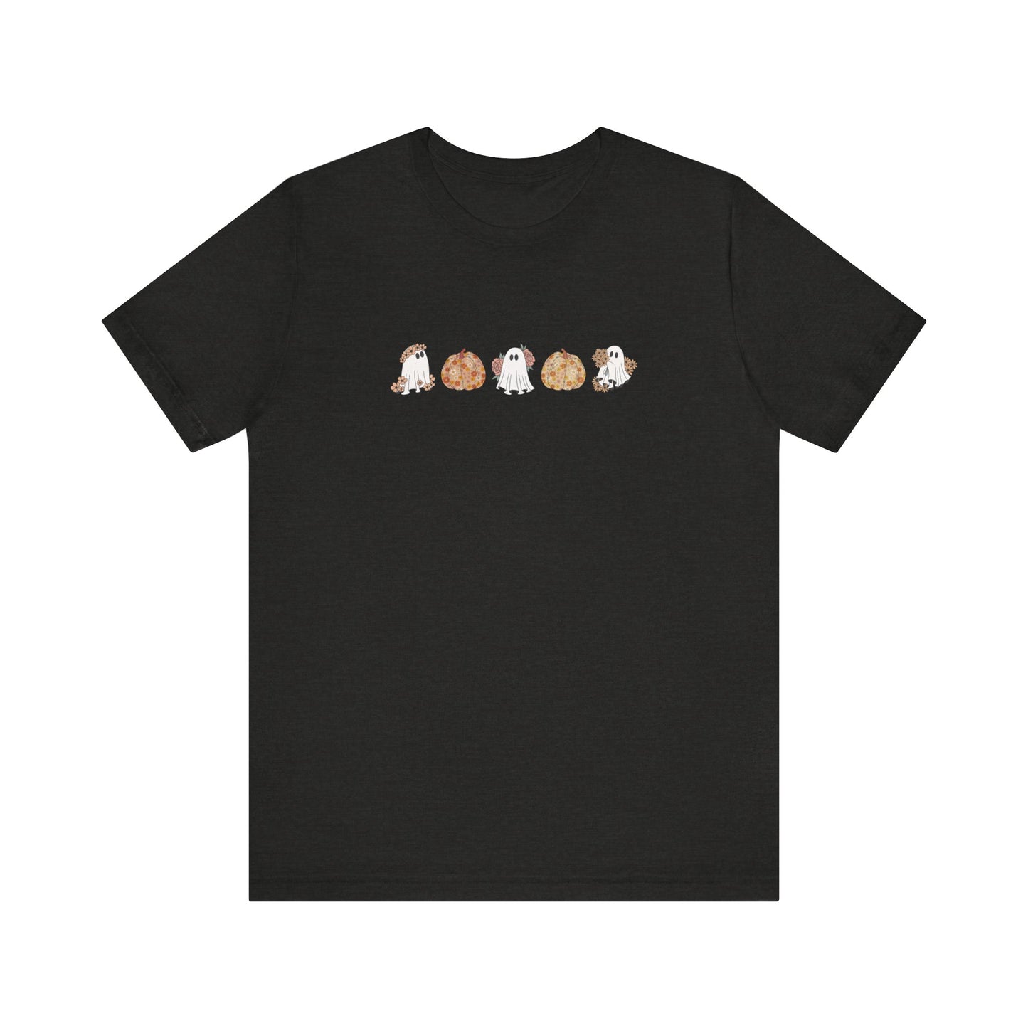 Floral Pumpkin & Ghost Print T-Shirt