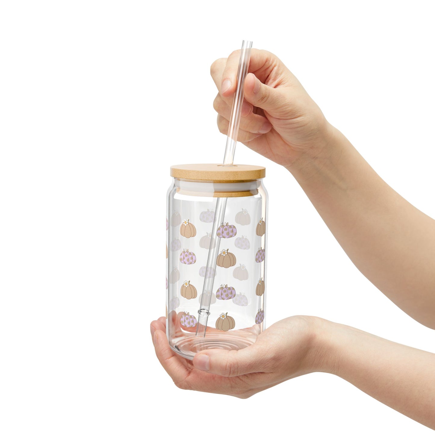 Cute Pumpkin Sipper Glass – 16oz