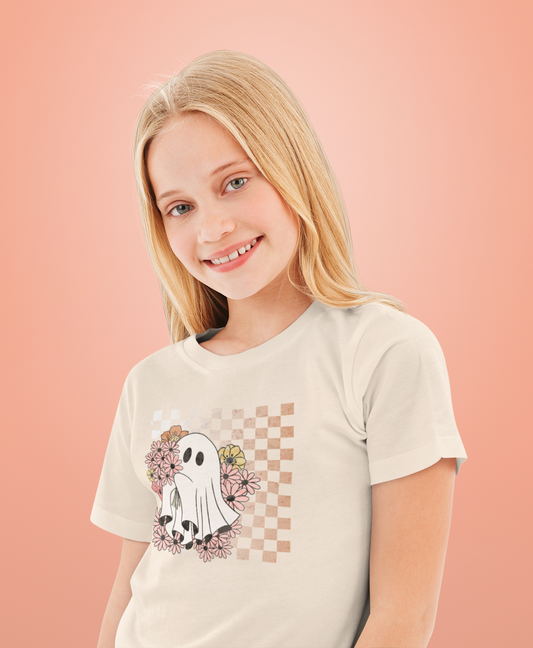 Youth Girls' Checkered Ghost T-Shirt