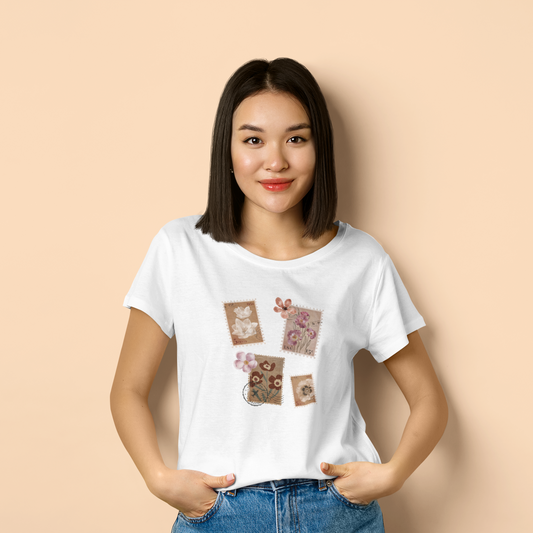 Vintage Floral Stamps T-Shirt