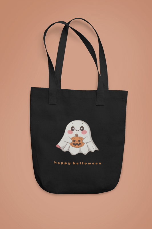 Cute Ghost Cotton Canvas Tote Bag