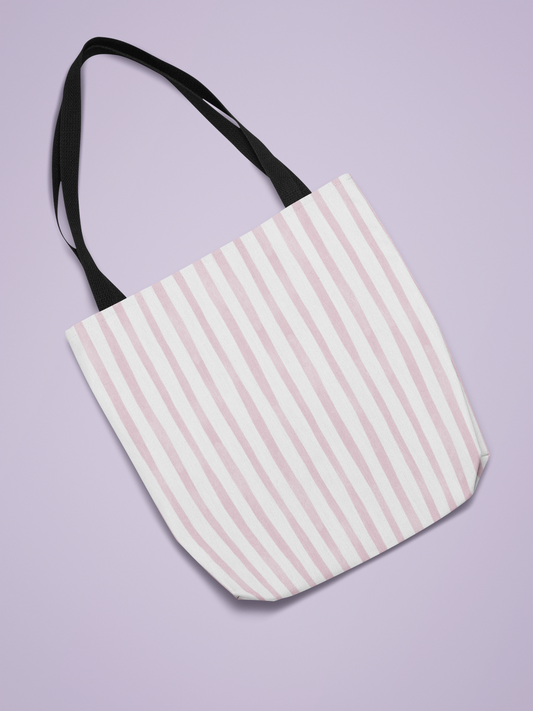 Cute Mauve Striped Tote Bag