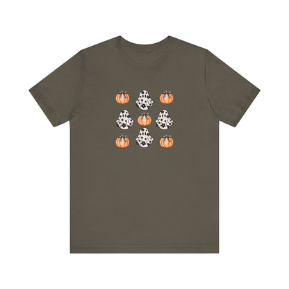 Pumpkin & Ghost Print T-Shirt