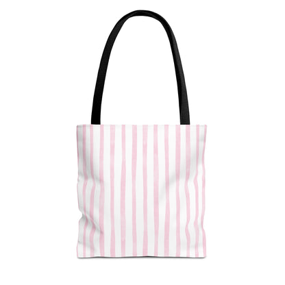 Cute Mauve Striped Tote Bag