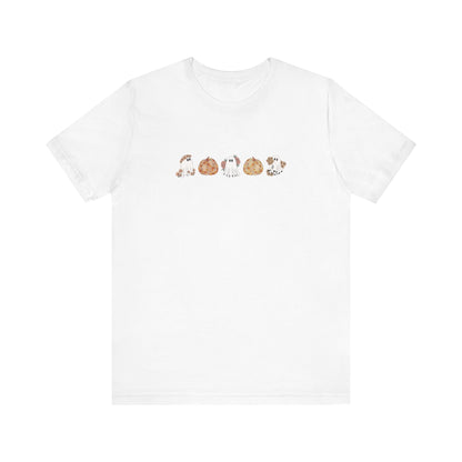 Floral Pumpkin & Ghost Print T-Shirt