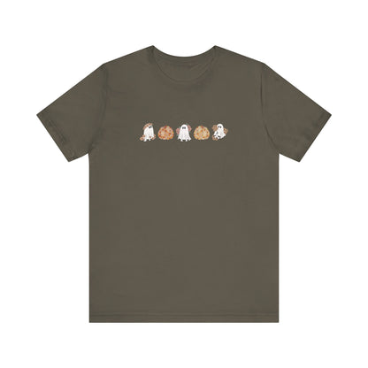 Floral Pumpkin & Ghost Print T-Shirt