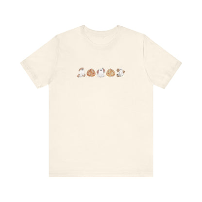 Floral Pumpkin & Ghost Print T-Shirt