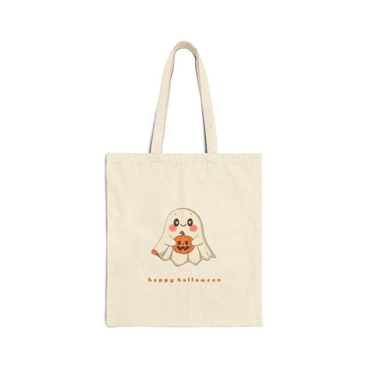 Cute Ghost Cotton Canvas Tote Bag
