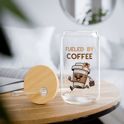 Fueled by Coffee Sipper Glass - 16oz