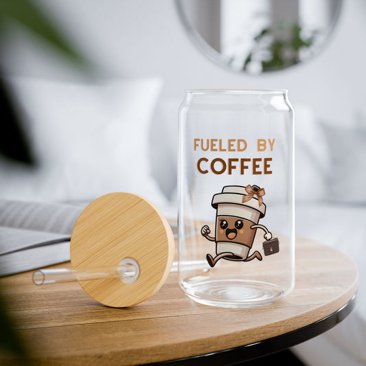 Fueled by Coffee Sipper Glass - 16oz