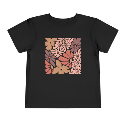 Modern Floral Print Toddler Girl T-Shirt