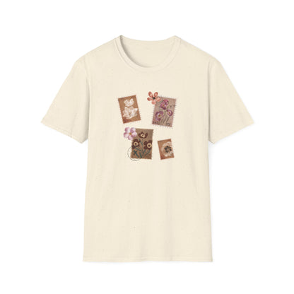 Vintage Floral Stamps T-Shirt