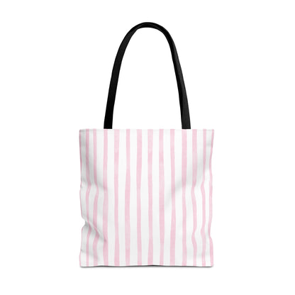 Cute Mauve Striped Tote Bag