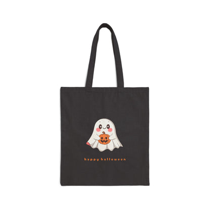 Cute Ghost Cotton Canvas Tote Bag